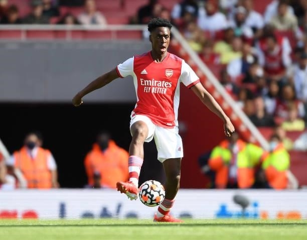 Sambi of Arsenal during the pre season friendly between Arsenal and Chelsea at Emirates Stadium on August 01, 2021 in London, England.