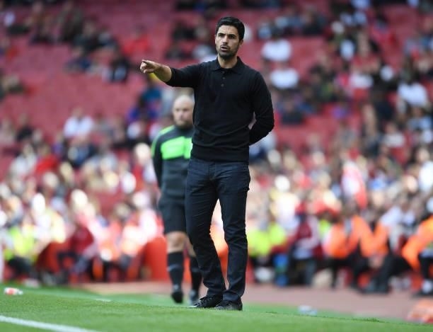 Arsenal manager Mikel Arteta during the pre season friendly between Arsenal and Chelsea at Emirates Stadium on August 01, 2021 in London, England.