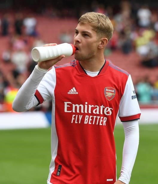 Emile Smith Rowe of Arsenal before the pre season friendly between Arsenal and Chelsea at Emirates Stadium on August 01, 2021 in London, England.