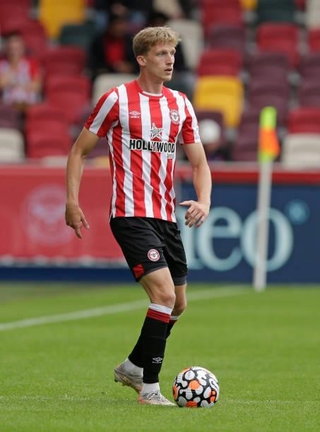 Mads Roerslev of Brentford in action during the pre season friendly match between Brentford and West Ham United at Brentford Community Stadium on...