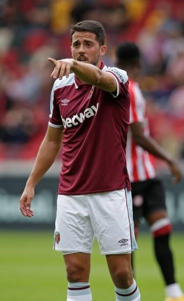 Pablo Fornals of West Ham United in action during the pre season friendly match between Brentford and West Ham United at Brentford Community Stadium...