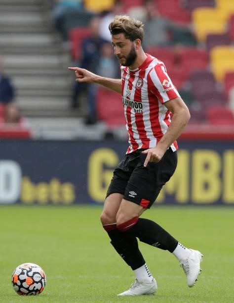 Charlie Goode of Brentford in action during the pre season friendly match between Brentford and West Ham United at Brentford Community Stadium on...