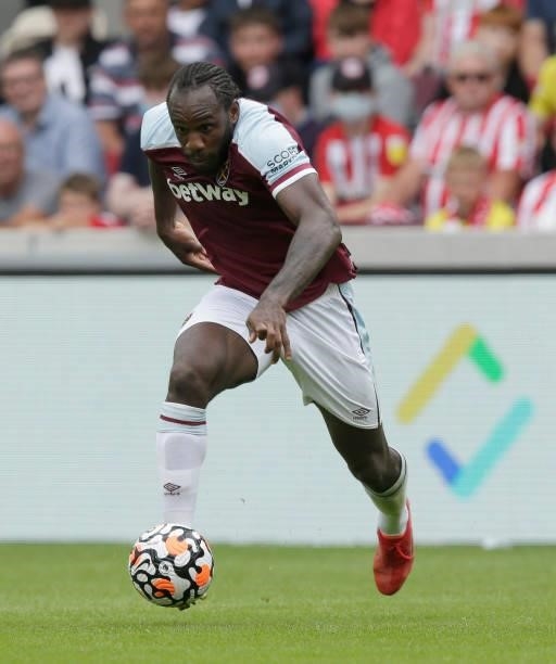 Michail Antonio of West Ham United in action during the pre season friendly match between Brentford and West Ham United at Brentford Community...