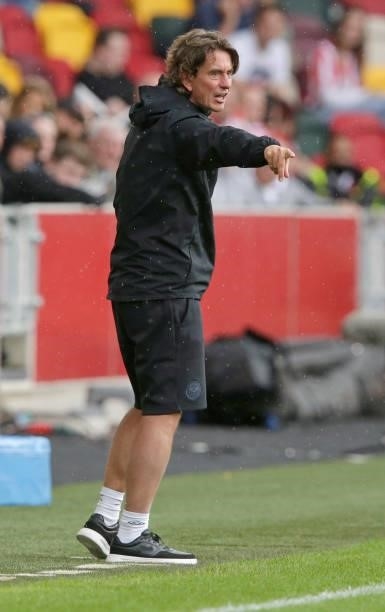 Brentford manager Thomas Frank during the pre season friendly match between Brentford and West Ham United at Brentford Community Stadium on July 31,...