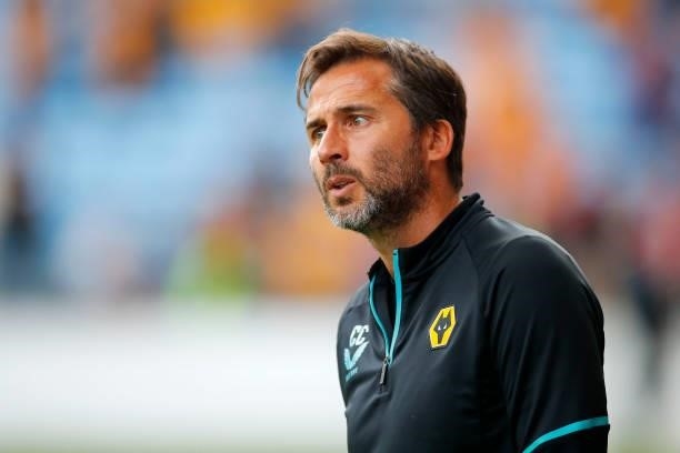 Fitness coach Carlos Cachada of Wolverhampton Wanderers looks on during the Pre-Season Friendly between Coventry City and Wolverhampton Wanderers at...