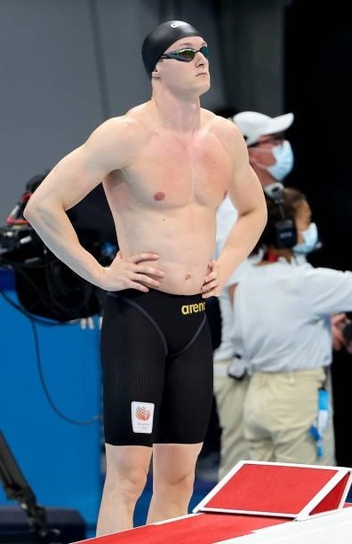 Tom De Boer of the Netherlands during the Men's 50m Freestyle Final on day nine of the swimming competition of the Tokyo 2020 Olympic Games at Tokyo...