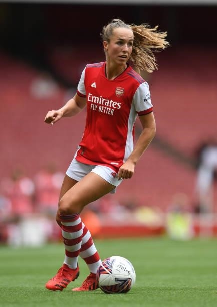 Lia Walti of Arsenal during the pre season match between Arsenal Women and Chelsea Women at Emirates Stadium on August 01, 2021 in London, England.