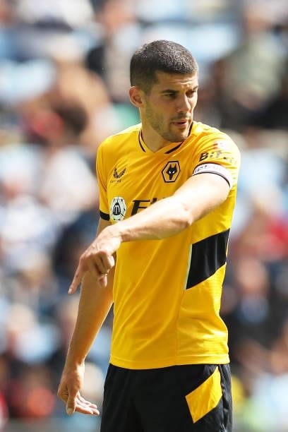 Conor Coady of Wolverhampton Wanderers during the Pre-Season Friendly between Coventry City and Wolverhampton Wanderers at Ricoh Arena on August 01,...