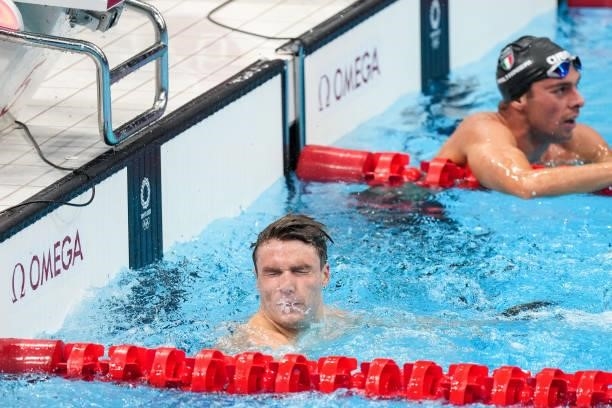 Winner Robert Finke of the United States of America after competing in the Men's 1500m Freestyle during the Tokyo 2020 Olympic Games at the Tokyo...