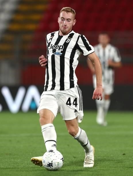 Dejan Kulusevski of Juventus FC in action during the AC Monza v Juventus FC - Trofeo Berlusconi at Stadio Brianteo on July 31, 2021 in Monza, Italy.