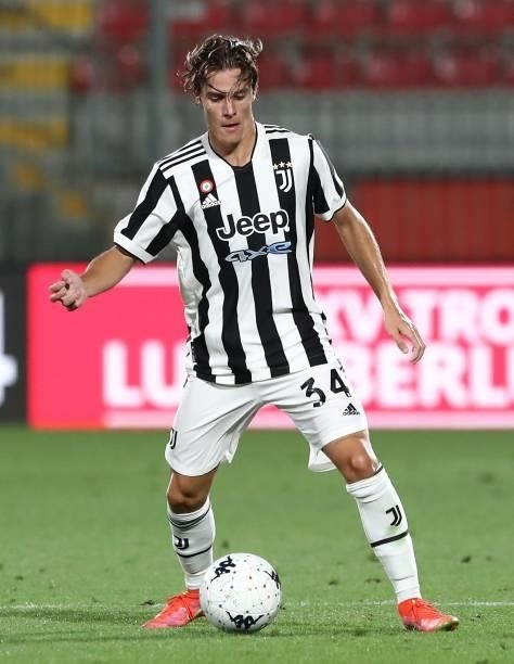 Nicolo' Fagioli of Juventus FC in action during the AC Monza v Juventus FC - Trofeo Berlusconi at Stadio Brianteo on July 31, 2021 in Monza, Italy.
