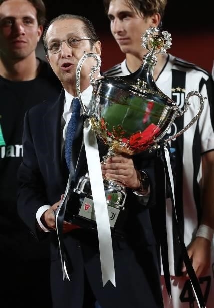 Monza president Paolo Berlusconi at the end of the AC Monza v Juventus FC - Trofeo Berlusconi at Stadio Brianteo on July 31, 2021 in Monza, Italy.