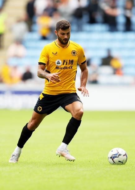 Patrick Cutrone of Wolverhampton Wanderers runs with the ball during the Pre-Season Friendly between Coventry City and Wolverhampton Wanderers at...