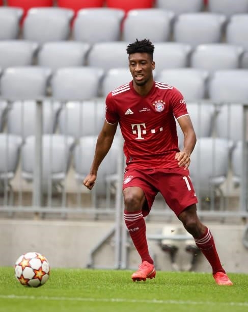 Kingsley Coman of Bayern Muenchen at Allianz Arena on July 31, 2021 in Munich, Germany.