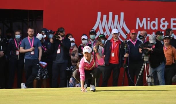 Parjaree Anannarukarn on the 18th green during Day Four of The ISPS HANDA World Invitational at Galgorm Spa & Golf Resort on August 1, 2021 in...