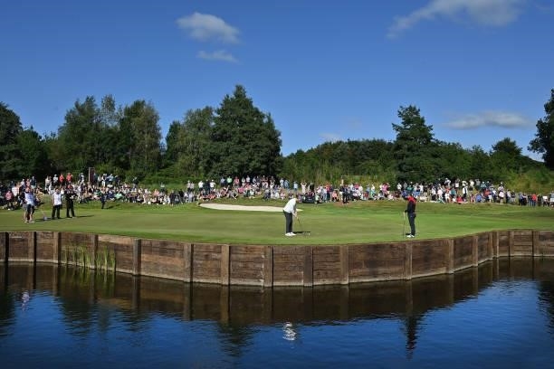 General view of the 18th green during Day Four of The ISPS HANDA World Invitational at Galgorm Spa & Golf Resort on August 1, 2021 in Ballymena,...
