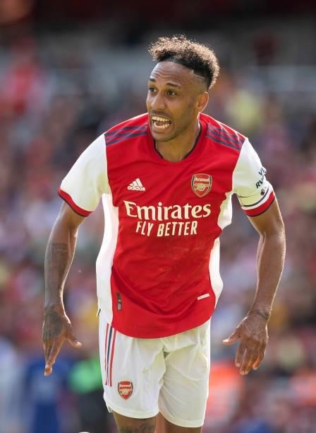 Pierre-Emerick Aubameyang of Arsenal during the Pre Season Friendly between Arsenal and Chelsea at Emirates Stadium on August 1, 2021 in London,...