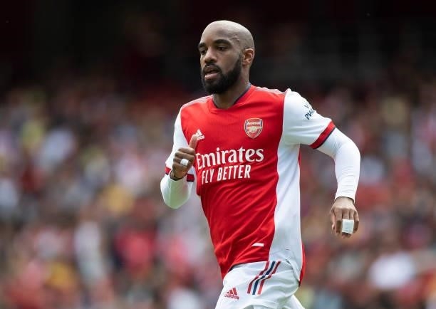 Alexandre Lacazette of Arsenal during the Pre Season Friendly between Arsenal and Chelsea at Emirates Stadium on August 1, 2021 in London, England.
