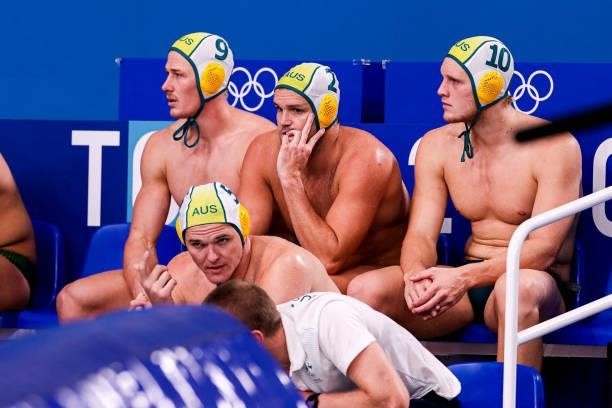 Andrew Ford of Team Australia, Richard Campbell of Team Australia, Timothy Putt of Team Australia, Nathan Power of Team Australia during the Tokyo...