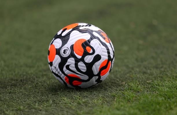 The official Nike Flight Ball is seen during the pre-season friendly match between Manchester City and Barnsley at Manchester City Football Academy...