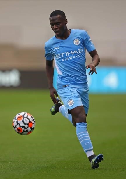 Claudio Gomes of Manchester City during the pre-season friendly match between Manchester City and Barnsley at Manchester City Football Academy on...