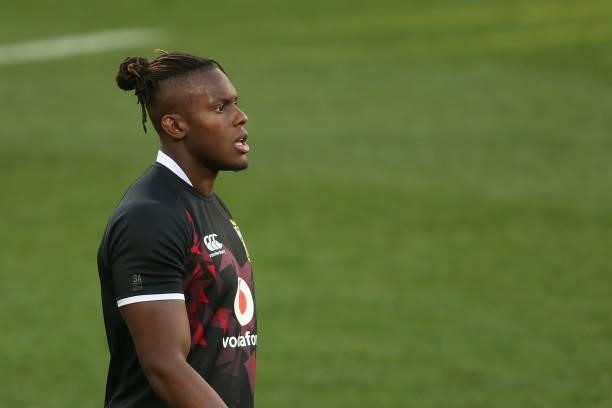 Maro Itoje of the British & Irish Lions before the second test between South Africa and the British & Irish Lions at FNB Stadium on July 31, 2021 in...