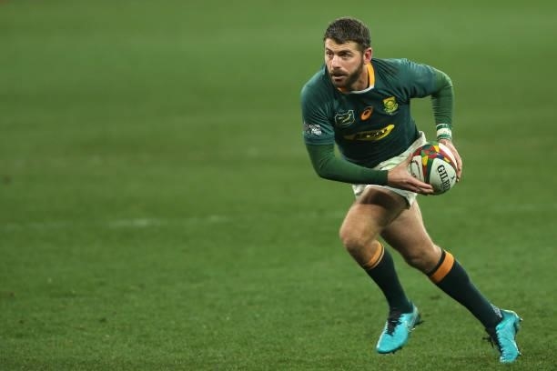 Willie le Roux of South Africa on the attack during the second test between South Africa and the British & Irish Lions at FNB Stadium on July 31,...