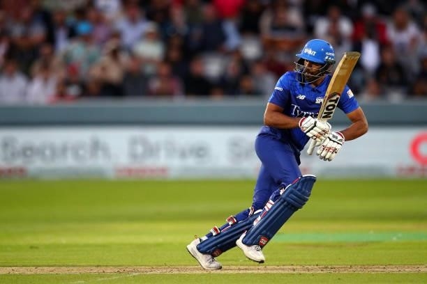 Ravi Bopara of London Spirit during The Hundred match between London Spirit Men and Southern Brave Men at Lord's Cricket Ground on August 01, 2021 in...
