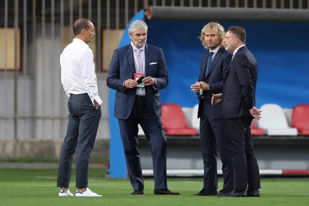 Massimiliano Allegri Head coach of Juventus, Maurizio Arrivabene Managing Director of Juventus, Federico Cherubini Director of Football of Juventus...