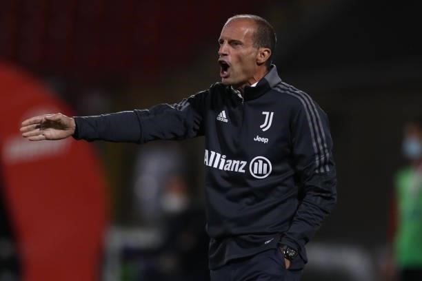 Massimiliano Allegri Head coach of Juventus reacts during the Trofeo Berlusconi match between AC Monza and Juventus FC at Stadio Brianteo on July 31,...
