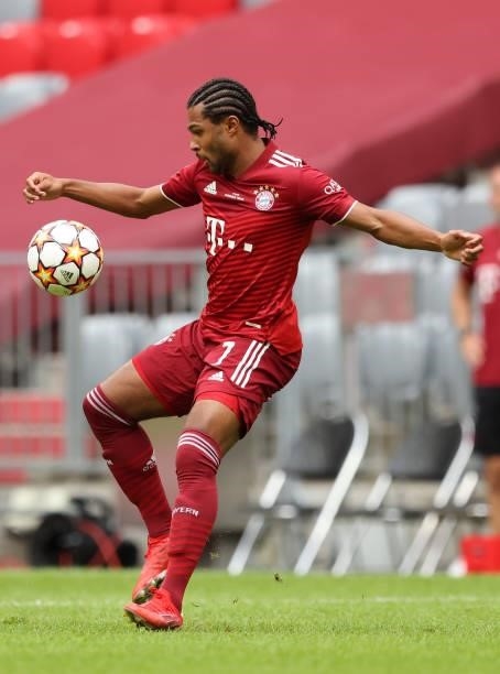 Serge Gnabry of Bayern Muenchen at Allianz Arena on July 31, 2021 in Munich, Germany.