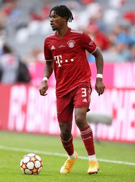Omar Richards of FC Bayern Munich at Allianz Arena on July 31, 2021 in Munich, Germany.