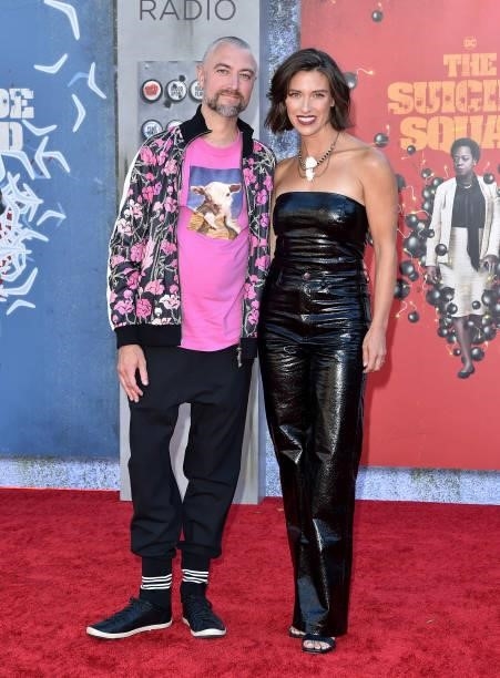 Sean Gunn and Natasha Halevi attend Warner Bros. Premiere of "The Suicide Squad