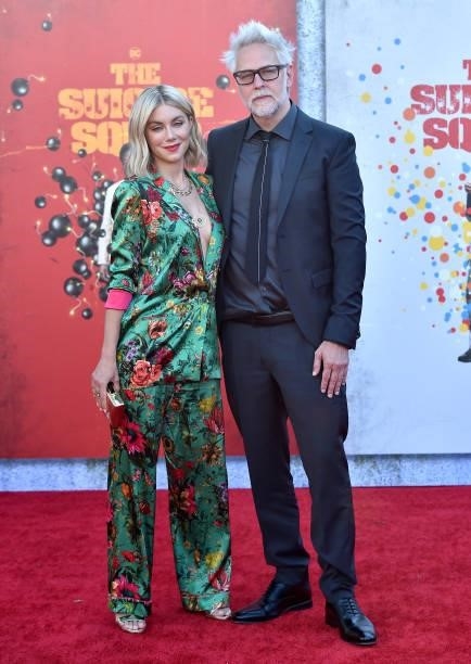 Jennifer Holland and James Gunn attend Warner Bros. Premiere of "The Suicide Squad