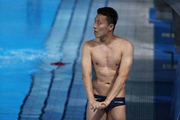 Ken Terauchi of Team Japan competes in the Men's 3m Springboard Final on day eleven of the Tokyo 2020 Olympic Games at Tokyo Aquatics Centre on...