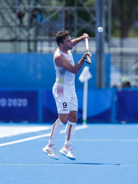 Sebastien Dockier of Belgium competing in the Men's Semi Final between India and Belgium during the Tokyo 2020 Olympic Games at the Oi Hockey Stadium...