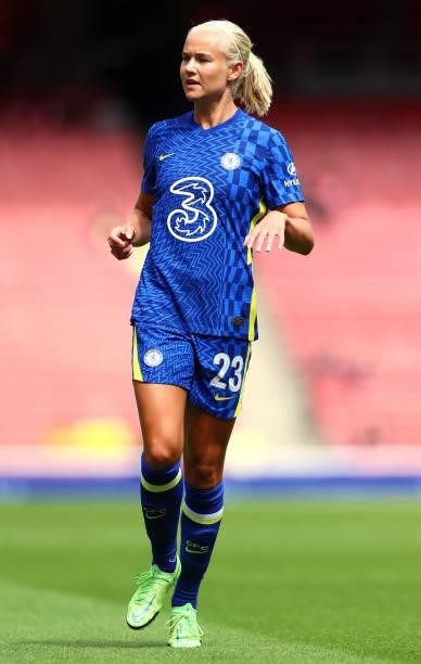 Pernill Harder of Chelsea during the Pre Season Friendly between Arsenal and Chelsea at Emirates Stadium on August 01, 2021 in London, England.