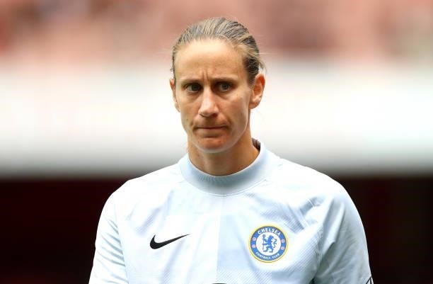 Ann Katrin Berger of Chelsea during the Pre Season Friendly between Arsenal and Chelsea at Emirates Stadium on August 01, 2021 in London, England.