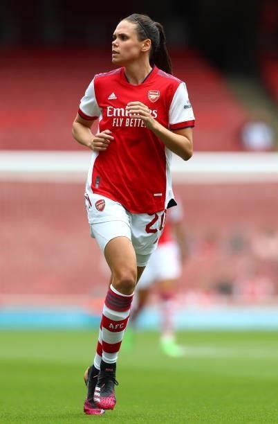 Simone Boye of Arsenal during the Pre Season Friendly between Arsenal and Chelsea at Emirates Stadium on August 01, 2021 in London, England.
