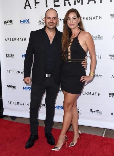 Sacha Chaban and Melissa Papel attend the Los Angeles Premiere of "Aftermath