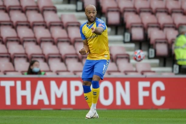 Nathan Redmond of Southampton during a pre-season friendly between Southampton FC and Levante UD at St Mary's Stadium on August 04, 2021 in...