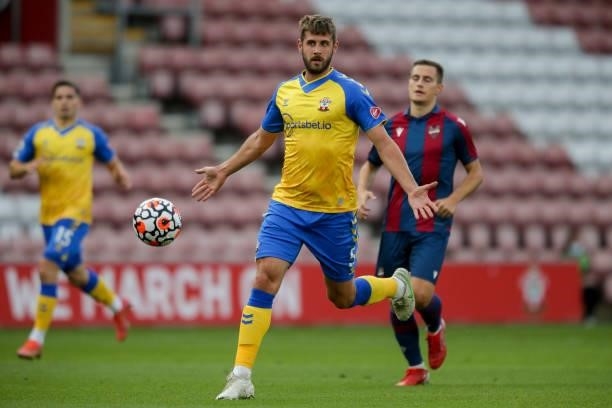 Jack Stephens of Southampton during a pre-season friendly between Southampton FC and Levante UD at St Mary's Stadium on August 04, 2021 in...