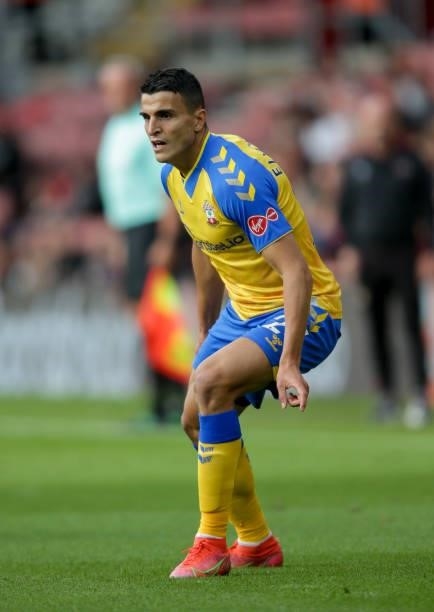 Mohamed Elyounoussi of Southampton during a pre-season friendly between Southampton FC and Levante UD at St Mary's Stadium on August 04, 2021 in...