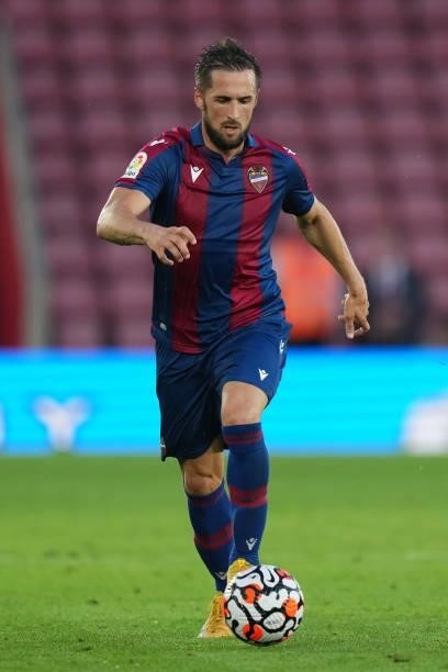 Jorge Miramon of Levante in action during a pre season friendly between Southampton and Levante at St Mary's Stadium on August 04, 2021 in...