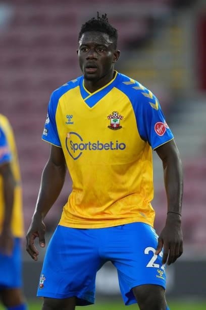 Mohammed Salisu of Southampton in action during a pre season friendly between Southampton and Levante at St Mary's Stadium on August 04, 2021 in...