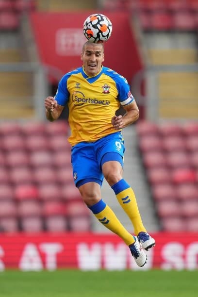 Oriol Romeu of Southampton in action during a pre season friendly between Southampton and Levante at St Mary's Stadium on August 04, 2021 in...