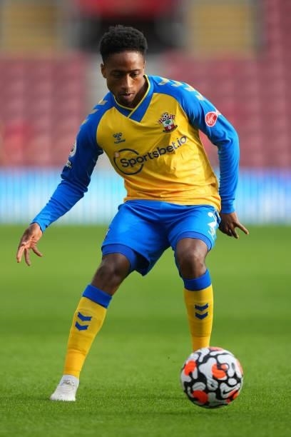 Kyle Walker-Peters of Southampton in action during a pre season friendly between Southampton and Levante at St Mary's Stadium on August 04, 2021 in...