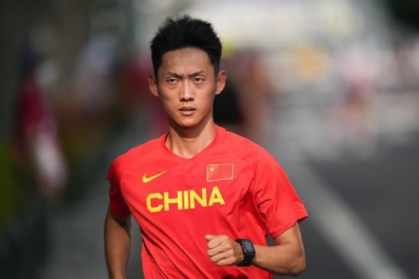 Wang Kaihua of China competes in the Men's 20km Race Walk Final on day thirteen of the Tokyo 2020 Olympic Games at Sapporo Odori Park on August 5,...