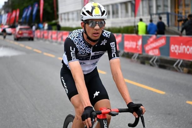 Dimitri Claeys of Belgium and Team Qhubeka Nexthash at arrival during the 8th Arctic Race Of Norway 2021, Stage 1 a 142,5km stage from Tromsø to...