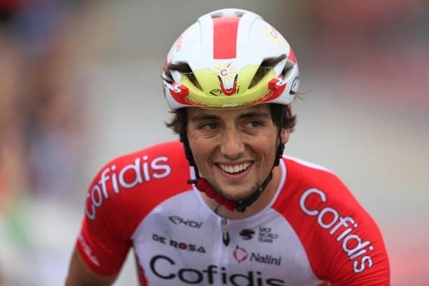 Victor Lafay of France and Team Cofidis at finish line during the 8th Arctic Race Of Norway 2021, Stage 1 a 142,5km stage from Tromsø to Tromsø /...